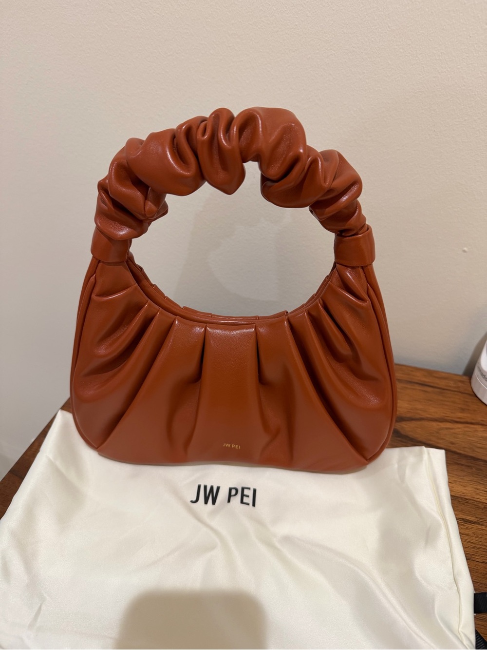 JW PEI Gabbi Ruched Hobo bag in Tan / Camel (Nutella)
